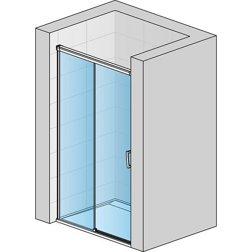 Sprchové dveře CADURA CAS2 L 1100 mm,sklo čiré, profil bílý mat, levé, SanSwiss CAS2G1100907