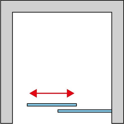 Sprchové dveře CADURA CAS2 P 1300 mm, sklo čiré, profil černý, pravé, SanSwiss CAS2D1300607