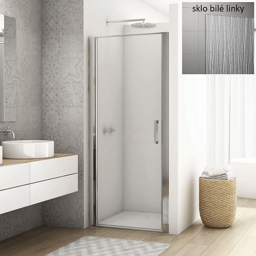 Sprchové dveře DIVERA D22T1 800 mm, sklo čiré, profil aluchrom, SanSwiss D22T10805087
