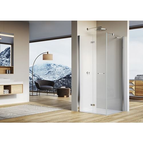Sprchová stěna SOLINO SOLT1 800 mm, sklo čiré, profil černý, SanSwiss, SOLT108000607