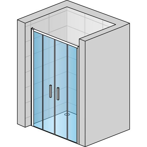 Sprchové dveře TOP-LINE S TLS4 1400 mm, sklo čiré, profil aluchrom, SanSwiss TLS41405007