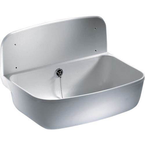 Nástěnná výlevka 46x35 cm, plast, s přepadem, bílá, Sanit 60001010099