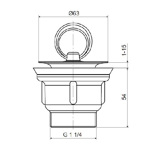 Umyvadlová výpusť 5/4", nerez mřížka d 63 mm, Slovarm 418647