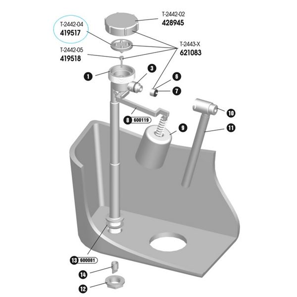 Membrána s vložkou pro napouštěcí ventil, Slovarm 419517