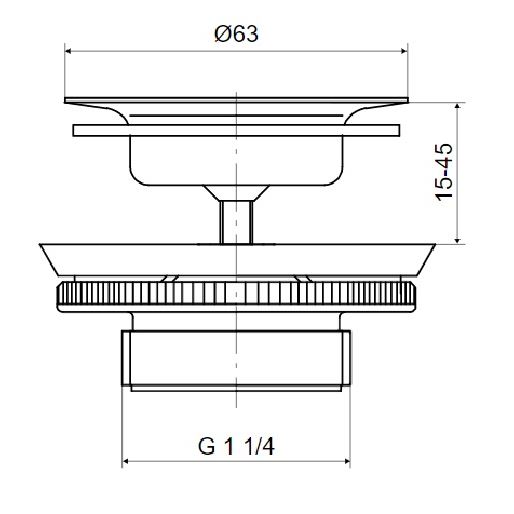 Umyvadlová výpusť P-967C/II, 5/4", Slovarm 620890