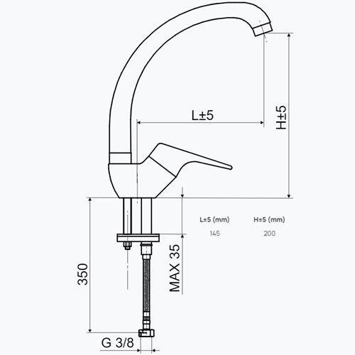 Dřezová baterie TA Tessa, chrom, stojánková, Slovarm 480604, TA.4008.B