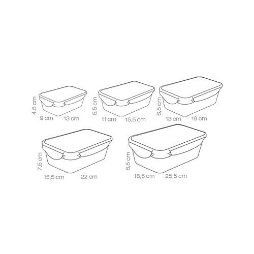 Dóza FRESHBOX 5 ks, obdélníková, Tescoma 892094