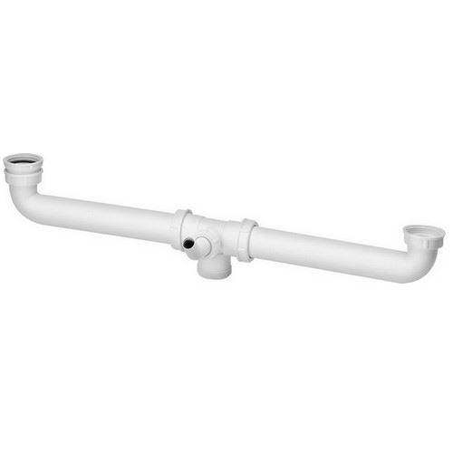 Sifonové spojení 1 1/2", dvoudřez 18 - 60 cm, s centrickým odtokem, Viega 113063
