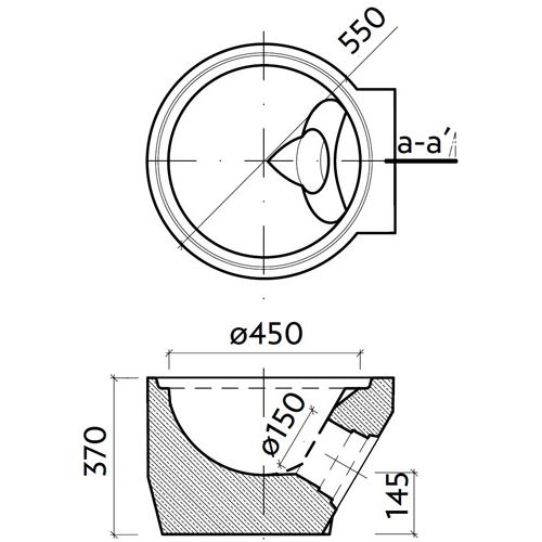 Dno s výtokem PVC DN 150 TBV-Q 1a 450/330