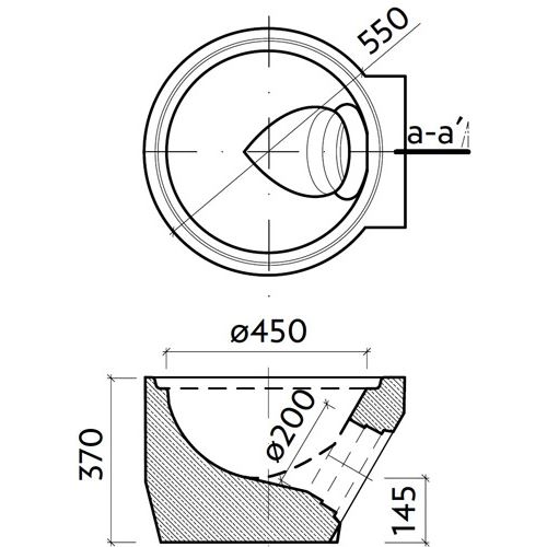 Dno s výtokem PVC DN 200 TBV-Q 1d 450/380