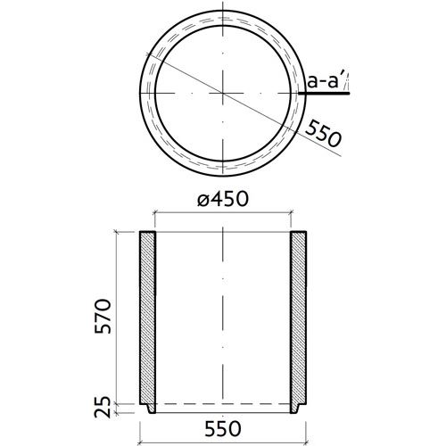 Skruž horní TBV-Q 5d 450/570