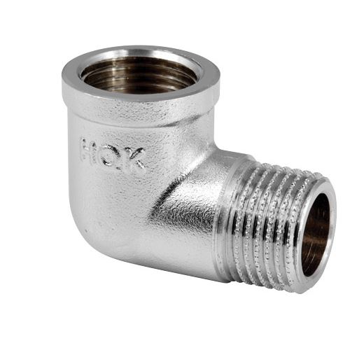 Koleno 90° chromované G 3/8" MF
