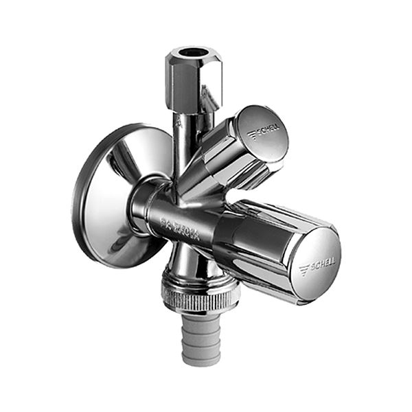 Ventil rohový kombinovaný Comfort 1/2" x 3/4" x 3/8", Schell 035510699