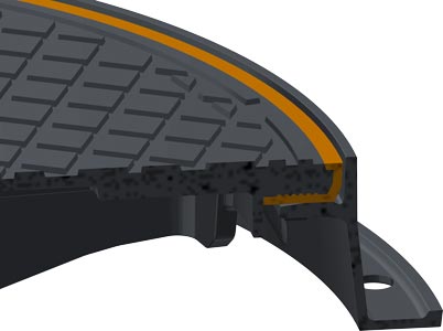 Detail PUR tlumících vložek KASI