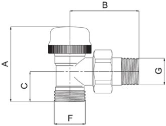 rozměr termostatického ventilu